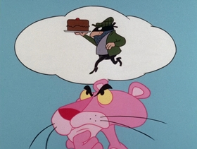 Screenshots from the 1976 DePatie Freleng cartoon Sherlock Pink