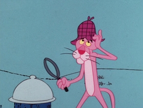 Screenshots from the 1976 DePatie Freleng cartoon Sherlock Pink