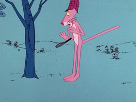 Screenshots from the 1976 DePatie Freleng cartoon Sherlock Pink