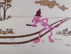 Screenshots from the 1976 DePatie Freleng cartoon Sherlock Pink