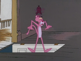 Screenshots from the 1976 DePatie Freleng cartoon Sherlock Pink