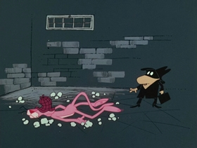 Screenshots from the 1976 DePatie Freleng cartoon Sherlock Pink