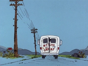 Screenshots from the 1976 DePatie Freleng cartoon Mystic Pink