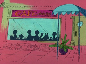 Screenshots from the 1976 DePatie Freleng cartoon Mystic Pink