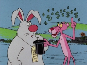 Screenshots from the 1976 DePatie Freleng cartoon Mystic Pink