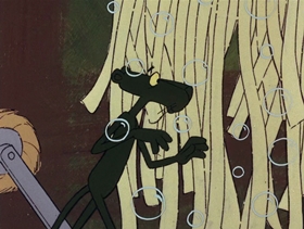 Screenshots from the 1976 DePatie Freleng cartoon Mystic Pink