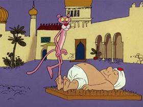 Screenshots from the 1976 DePatie Freleng cartoon The Pink of Arabee