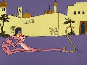 Screenshots from the 1976 DePatie Freleng cartoon The Pink of Arabee