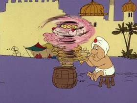 Screenshots from the 1976 DePatie Freleng cartoon The Pink of Arabee