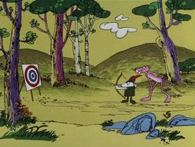 Screenshots from the 1976 DePatie Freleng cartoon The Pink Pro