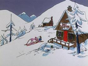 Screenshots from the 1976 DePatie Freleng cartoon The Pink Pro