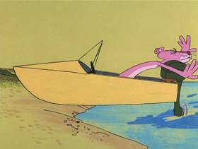 Screenshots from the 1976 DePatie Freleng cartoon The Pink Pro