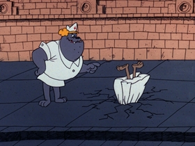 Screenshots from the 1976 DePatie Freleng cartoon Medicur