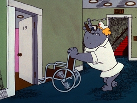 Screenshots from the 1976 DePatie Freleng cartoon Medicur