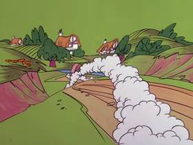 Screenshots from the 1976 DePatie Freleng cartoon Pink Piper