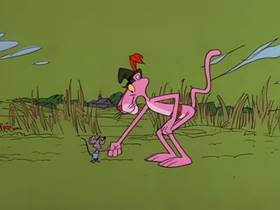 Screenshots from the 1976 DePatie Freleng cartoon Pink Piper