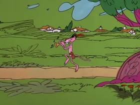 Screenshots from the 1976 DePatie Freleng cartoon Pink Piper