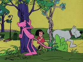 Screenshots from the 1976 DePatie Freleng cartoon Rocky Pink