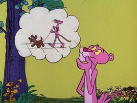 Screenshots from the 1976 DePatie Freleng cartoon Rocky Pink