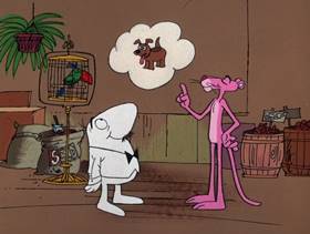 Screenshots from the 1976 DePatie Freleng cartoon Rocky Pink