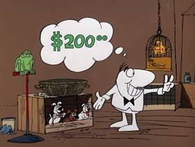 Screenshots from the 1976 DePatie Freleng cartoon Rocky Pink