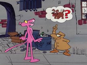 Screenshots from the 1976 DePatie Freleng cartoon Rocky Pink