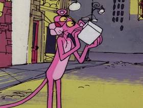 Screenshots from the 1976 DePatie Freleng cartoon Rocky Pink