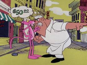 Screenshots from the 1976 DePatie Freleng cartoon Rocky Pink