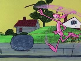 Screenshots from the 1976 DePatie Freleng cartoon Rocky Pink