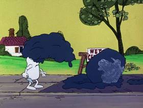 Screenshots from the 1976 DePatie Freleng cartoon Rocky Pink
