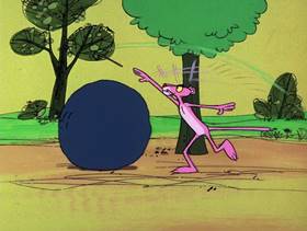 Screenshots from the 1976 DePatie Freleng cartoon Rocky Pink