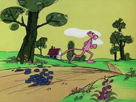 Screenshots from the 1976 DePatie Freleng cartoon Rocky Pink