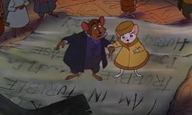Screenshots from the 1977 Disney cartoon The Rescuers
