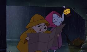 Screenshots from the 1977 Disney cartoon The Rescuers