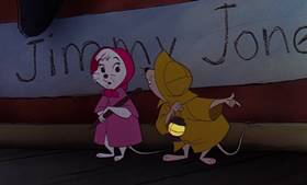 Screenshots from the 1977 Disney cartoon The Rescuers