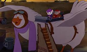Screenshots from the 1977 Disney cartoon The Rescuers