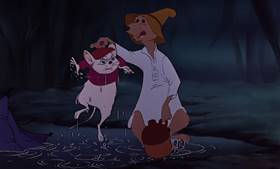 Screenshots from the 1977 Disney cartoon The Rescuers