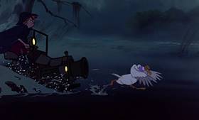 Screenshots from the 1977 Disney cartoon The Rescuers