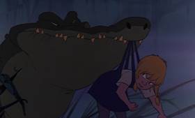 Screenshots from the 1977 Disney cartoon The Rescuers