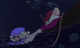 Screenshots from the 1977 Disney cartoon The Rescuers