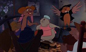 Screenshots from the 1977 Disney cartoon The Rescuers