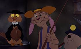 Screenshots from the 1977 Disney cartoon The Rescuers