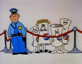 Screenshots from the 1977 Focus Design, Inc. cartoon I