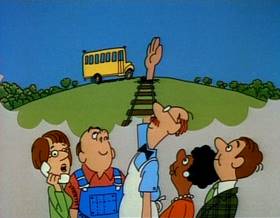 Screenshots from the 1977 Focus Design, Inc. cartoon I