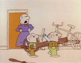 Screenshots from the 1977 Focus Design, Inc. cartoon Mother Necessity