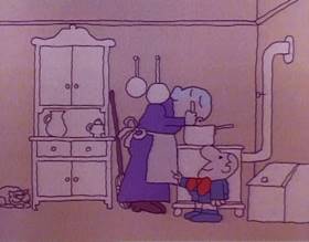 Screenshots from the 1977 Focus Design, Inc. cartoon Mother Necessity