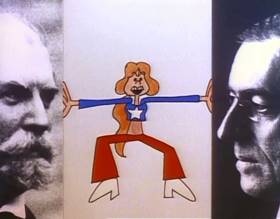 Screenshots from the 1977 Focus Design, Inc. cartoon Sufferin