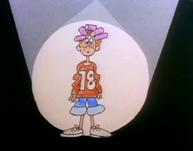 Screenshots from the 1977 Focus Design, Inc. cartoon Sufferin