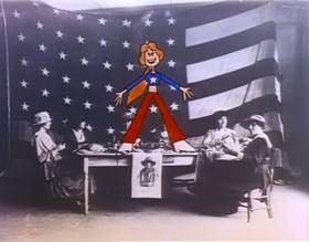 Screenshots from the 1977 Focus Design, Inc. cartoon Sufferin