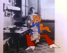 Screenshots from the 1977 Focus Design, Inc. cartoon Sufferin